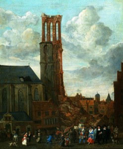 Jan Grasdorp (1642-1686) De ingestorte toren van de Grote Kerk, 1682 olieverf op doek Stedelijk Museum Zwolle