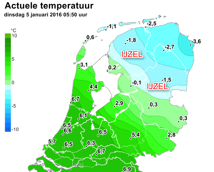 Afbeelding: ©VID Verkeersinformatie dienst - actuele situati 6.30 uur 5 januari 2016