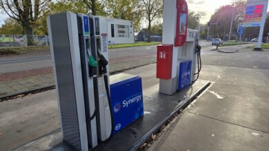 Dieselprijs op tankstationbord in Zwolle oktober 2025