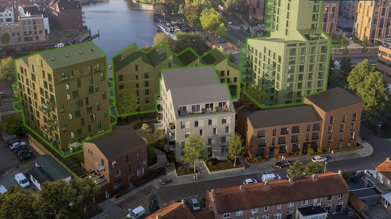 110 nieuwe woningen aan Zwolse stadsgracht: bouw De Zwaan gestart