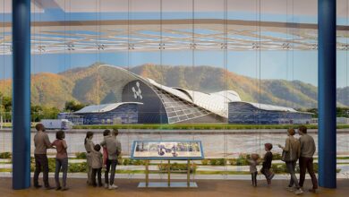 Een artist’s impression van de kleine modulaire kernreactor (SMR) van NuScale Power. Afbeelding met dank aan NuScale. Datum: 28 augustus 2020. Bron: Oregon State University via Flickr: https://www.flickr.com/photos/33247428@N08/50279901561/. Auteur: Oregon State University.