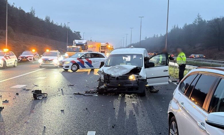 Ongeval A50 bij Hattem - Foto Rijkswaterstaat