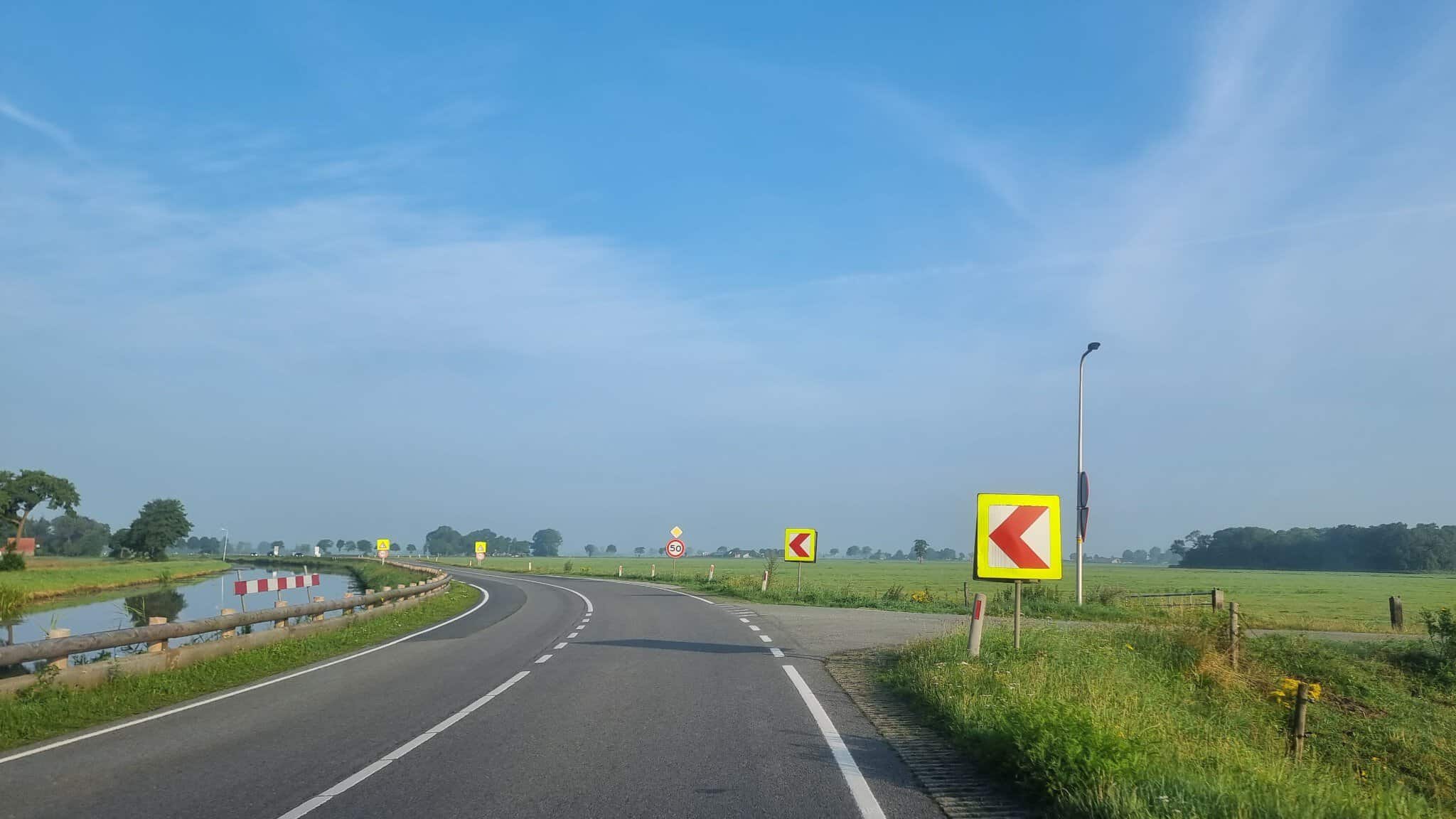 Overzicht van de N377 tussen Hasselt en De Lichtmis waar de provincie onderhoud uitvoert.